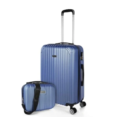 Image de ITACA Valise Moyenne 65 cm. Soute Avion Rigide 4 Roulettes De Voyage Résistante en Matériau ABS Ultra Légère avec Cadenas à Combinaison, Blauwe Saffier