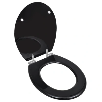Afbeelding van Toiletbril soft close simpel ontwerp MDF zwart