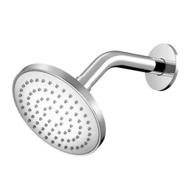 Afbeelding van HotBath Mate hoofddouche inclusief wandarm 13cm rond nikkel Geborsteld