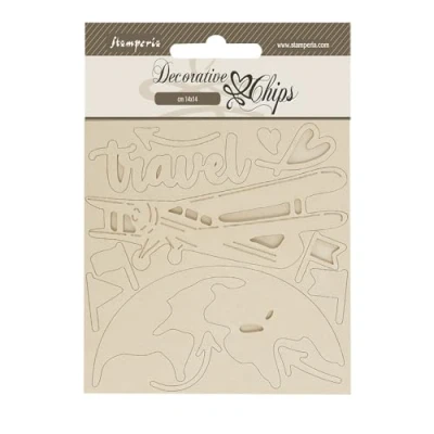 Afbeelding van Stamperia SCB249 decoratieve chips, bruin, 14 x 0,1 cm