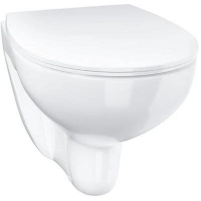 Afbeelding van GROHE QuickFix Bau Ceramic wandcloset met SoftClose zitting en deksel