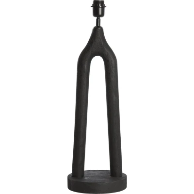Afbeelding van Light &amp; Living Tafellamp Xitta Mangohout 55cm Mat Zwart excl. kap