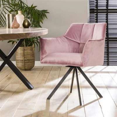 Afbeelding van Hoyz Velvet Armstoel Roze Draaibaar 2 Stuks