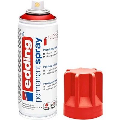 Afbeelding van Verfspuitbus edding 5200 permanent spray mat verkeersrood
