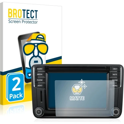 Afbeelding van BROTECT Screenprotector voor Volkswagen T6 2015 Discover Media Plus 6.33&quot; Folie Beschermfolie matte (2 Stuks)