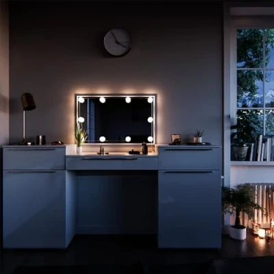 Afbeelding van Vicco Kaptafel Lilli, Wit, 190 cm met LED verlichting