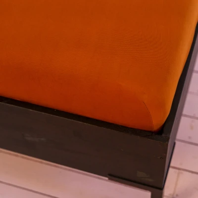 Afbeelding van Kayori Saiko Splittopper hoeslaken Leather Brown 180 200/200 220 (Kleur: Bruin)