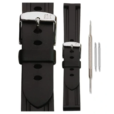 Afbeelding van Morellato Horlogebandje horlogeband U2859 Mariner leer Zwart bandbreedte 22.00 mm