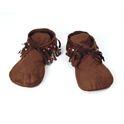 Afbeelding van Bristol Novelty BA457 mocassins voor dames, indianen of hippy, Eén maat, bruin