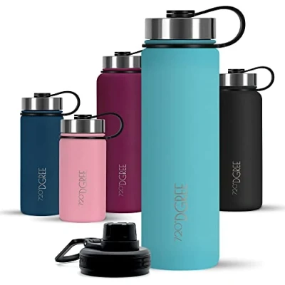 Afbeelding van 720DGREE NoLimit, thermosfles, 530 ml, drinkfles van roestvrij staal voor water, thee, koffie, sap, warme of koude dranken, premium vacuüm geïsoleerd + gratis sportdop