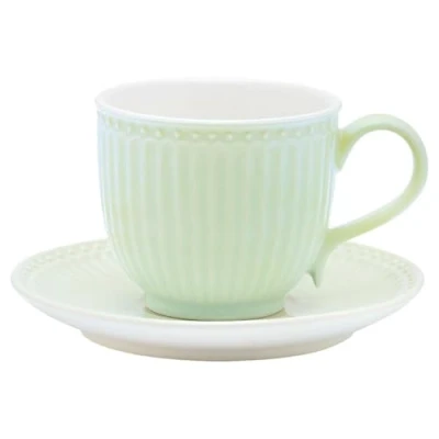 Afbeelding van GreenGate Kop en Schotel Alice lichtgroen 225 ml