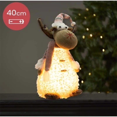 Afbeelding van Handgemaakt Rendier met LED verlichting en figuurtjes op de muts 40(55)cm