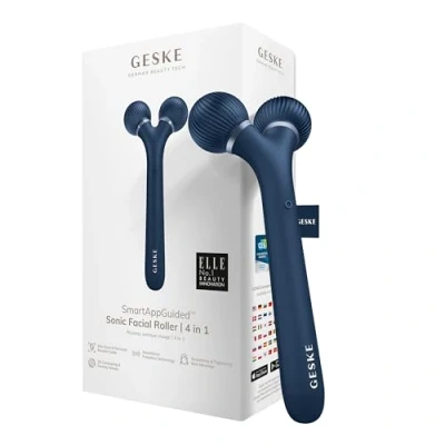 Afbeelding van GESKE SmartAppGuided™ Sonic Facial Roller 4 in 1 Dermaroller Apparaat voor gezicht Dermarol Professionele gezichtsroller Verstevigt en definieert de huid van het