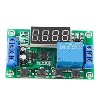 Afbeelding van Timerrelais, programmeerbare getimede relaismodule, automatische bediening, verstelbaar, led display, 5 V, 0,1 s 99 min