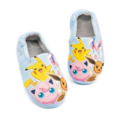 Afbeelding van Pokémon Pantoffels voor meisjes, kinderen, Pikachu Sylveon Eevee, blauwe schoenen, mocassins, Blauw