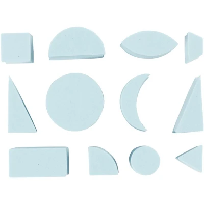 Afbeelding van Creotime Foam Stempels Eva Assorti Blauw 12 delig