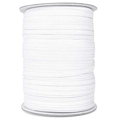 Afbeelding van 200 m elastische band voor maskers, om te naaien, fijn elastiek, wit elastisch lint, elastiek kleding, huishouden, wit, 6 mm,