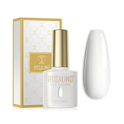 Afbeelding van ROSALIND Nagellak, semi permanent, wit, gel, UV/LED, soak off, French manicure, 15 ml