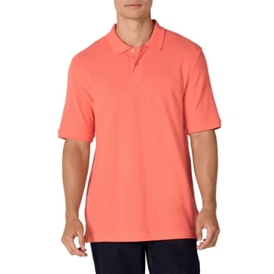 Image de Amazon Essentials Polo en coton piqué à coupe classique (grandes tailles disponibles) Men&#039;s, Orange Corail, L