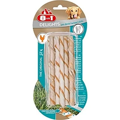 Afbeelding van 8in1 Delights Pro Dental Twist Sticks Kip 10 stuks