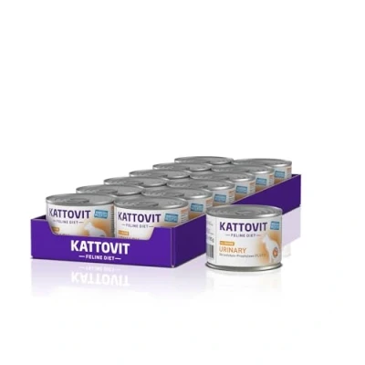 Afbeelding van 6x185g Urinary (Struvitstenen Profylaxe) Kip Kattovit Kattenvoer