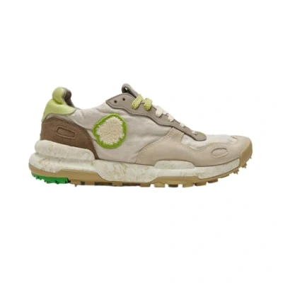 Afbeelding van Satorisan Chacrona Linen Casual Sneakers Mannen Vintage Leer en linnen Kleur Chantilly Cream M Maat 40