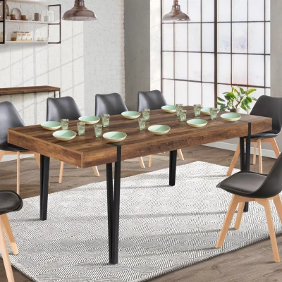 Image de Table à manger AUSTRIA 10 personnes bois pied épingle 200 cm