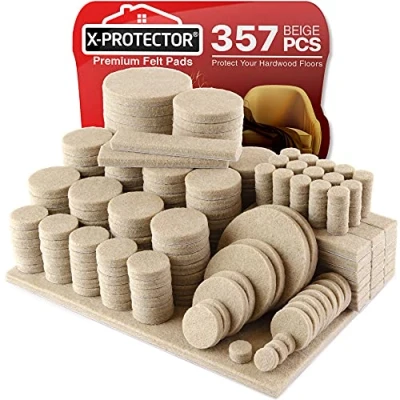 Afbeelding van X PROTECTOR 357 stuks hoogwaardige viltglijders voor meubelpoten de beste meubelglijders hardhouten vloeren bescherm je houten