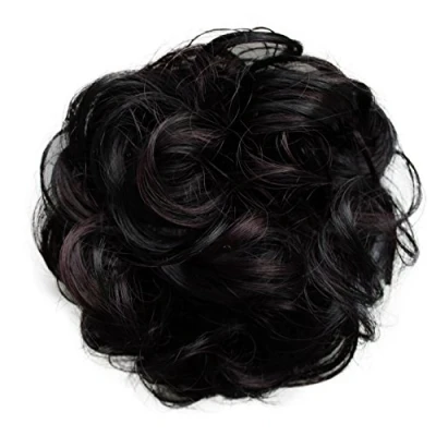 Afbeelding van Prettyshop G35A haarverlenging voor bruidskapsels, dikke knot haarverlenging, zwart en donkerrood