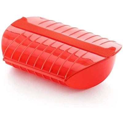 Afbeelding van Lékué Papillote stoomset met filter voor 3/4 personen, rood