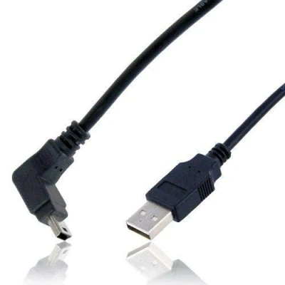 Afbeelding van Wicked Chili Mini USB kabel compatibel met Tomtom XXL IQ Routes, XL Live, Live Style, Start Hi Speed haakse datakabel voor GPS (1,8 m) zwart