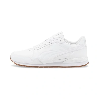 Afbeelding van Puma ST Runner V3 Unisex Sneakers laag, Maat: 42, white/puma white/gum Leer en imitatieleer