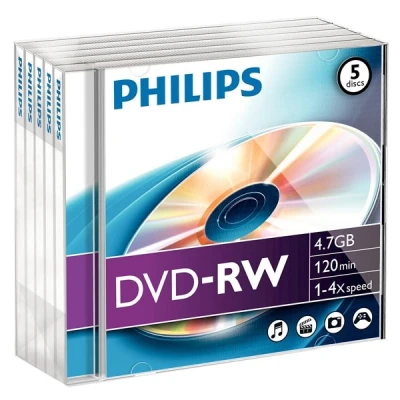 Image de Philips DVD RW rewritable 5 stuks in jewel case