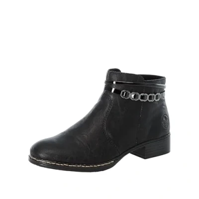 Afbeelding van Rieker dames enkellaarsjes 53478, Black 53478 01