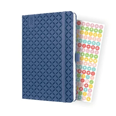 Afbeelding van Sigel agenda 2024 Jolie Flair A5 hardcover 7 dagen / 2 pagina&#039;s indigo blue SI J4101