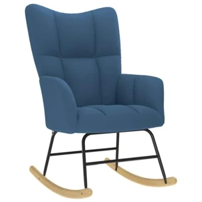 Afbeelding van Schommelstoel stof blauw