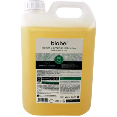 Afbeelding van Biobel Vloeibaar Wasmiddel voor Delicate en Babykleding 5L 100% Natuurlijk