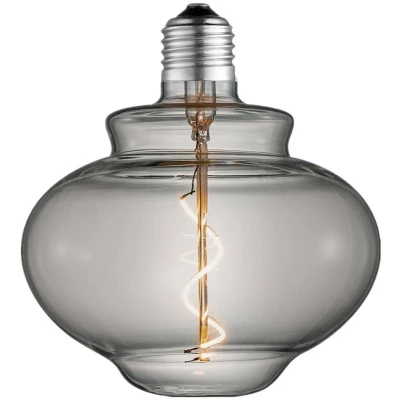 Afbeelding van Lucande E27 LED lamp Glas, metaal rokerig grijs