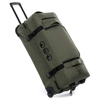 Afbeelding van Grote Reistas met 2 wielen Kane trolley 80 cm koffer sporttas reizen gerecycled plastic marine olijf L reistas, Olijf,