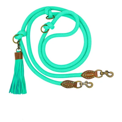 Afbeelding van DWAM Dog with a Mission Hondenriem Riem voor honden Turquoise Polyester/Leer L 220 x 1.4 cm Extra Lange Jade