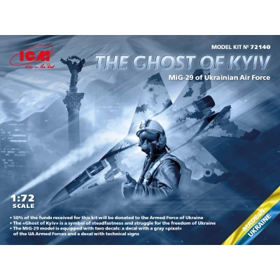 Afbeelding van 1:72 ICM 72140 The Ghost of Kyiv MIG 29 Ukrainian Air Force Plastic Modelbouwpakket