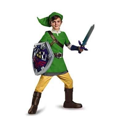 Afbeelding van THE Legend of Zelda Deluxe Kids Link kostuum, jongens, DISK85726J, XL