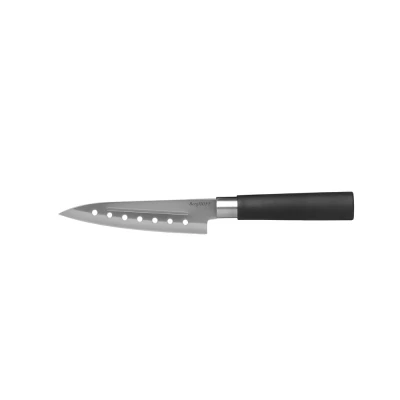 Afbeelding van DiNA Santoku mes met gaten Codon 12,5cm Zwart