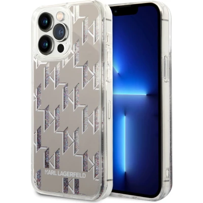Afbeelding van Karl Lagerfeld TPU Smartphonehoesje voor Apple iPhone 14 Pro Max Zilver Bescherm je Telefoon!