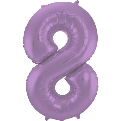 Afbeelding van Folie ballon cijfer 8 Mat Paars Metallic 86cm
