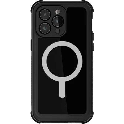 Afbeelding van Ghostek Hoesje Geschikt voor Apple iPhone 15 Pro Max Waterdicht MagSafe Telefoonhoesje Hardcase Nautical Waterproof Backcover Shockproof Draadloos Opladen met Magnetische Ring Case Zwart