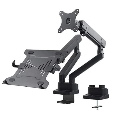 Image de Noir Double support d&#039;écran pour moniteur et ordinateur portable VESA 75x75 100x100 17 32 Maclean MC 813