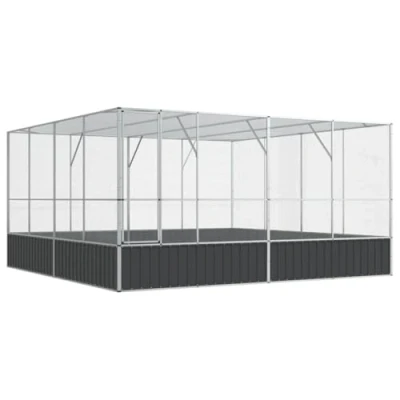 Afbeelding van VidaXL Volière 418x414x212 cm staal zilverkleurig