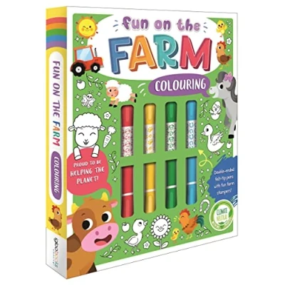 Afbeelding van Book and Felt Tip Pens Fun on the Farm Colouring
