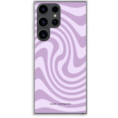 Afbeelding van Case Company® hoesje geschikt voor Samsung Galaxy S23 Ultra Swirl Paars Soft Cover Telefoonhoesje Bescherming aan alle Kanten en Schermrand